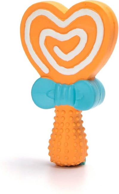 Nobleza Hondenspeelgoed met Piep - Latex Lolly - Piepspeelgoed voor Puppy en Hond - 14,5 cm - Oranje
