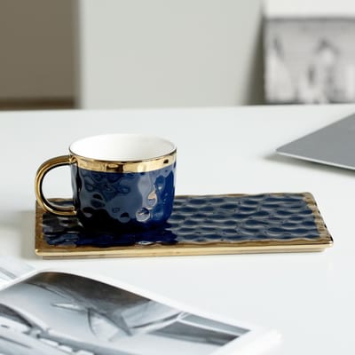 Nordic Style Licht Luxe Set Koffiekopje Schotel met Lepel Afternoon Tea Keramische Kop Heren- en Dameskantoor Mok Waterbeker Milieuvriendelijk 180ml gray