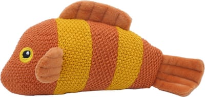 Cute since 1999 - Katoenen knuffel vis - Oranje & gele clownfish speelgoed- Baby knuffel - 23cm