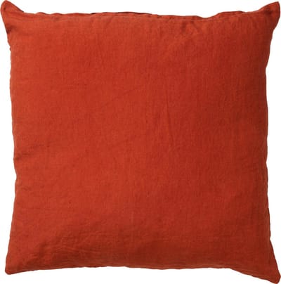Dutch Decor LINN - Sierkussen 45x45 cm - 100% linnen - effen kleur - Potters Clay - oranje - Inclusief binnenkussen - Luxe kussens voor woonkamer & bank