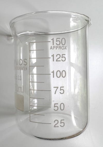 VOS Bekerglas 150 ml laag model – hittebestendig borosilicaatglas 3.3 – 1 stuk
