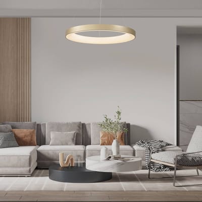 Mantra Iluminación Slimme LED hanglamp Niseko II, Ø 50 cm, goudkleurig, CCT