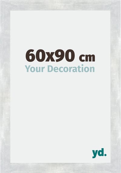 Your Decoration - Fotolijst 60x90 cm - MDF - Zilver Glanzend Vintage - Mura
