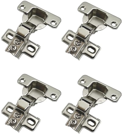 Dailygoods- Scharnier 95° Helft Opgelegd - Compacte Minischarnieren - Koudgewalst Staal - Potdiameter Ø 35mm - Pak van 4 - Voorliggend Deurmontage - Deurscharnier