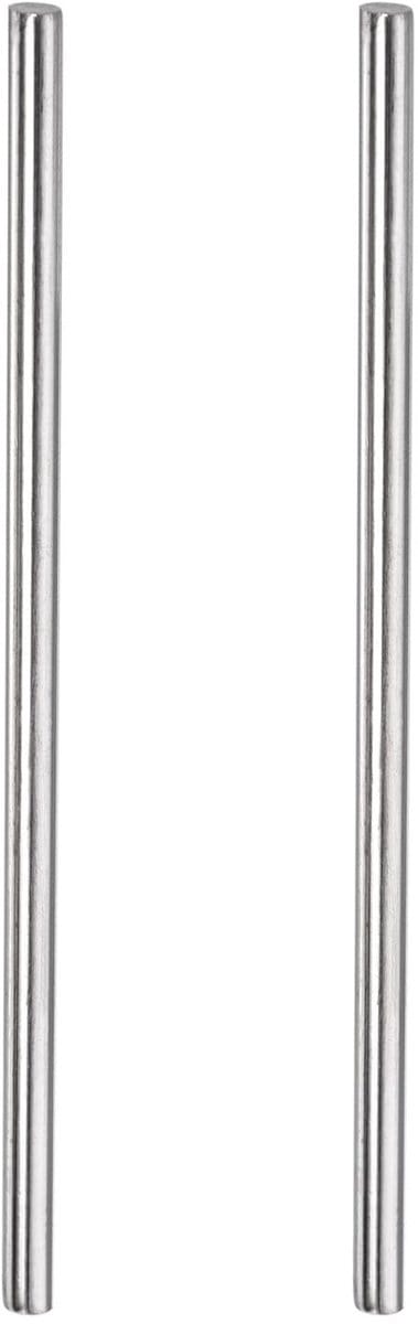 Dailygoods- Ronde Staaf Roestvrij Staal 304 - 4 mm x 300 mm - 2 Stuks - Voor Stansen Bomen - Geschikt voor Vliegtuigen/Schepen - Hoge Hardheid - Stalen Staaf