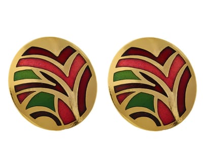 Behave Clip oorbel jaren 70 rood en goud-kleur