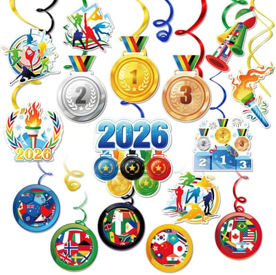 Dailygoods - Set van 30 Decoraties voor de 2026 Winter Sport