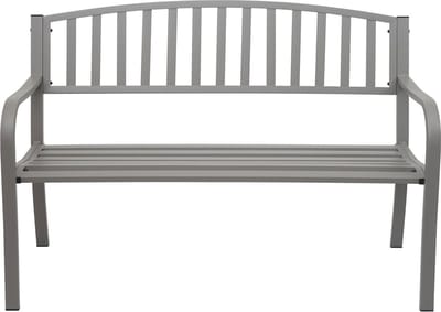 Cosmo Casa - Tuinbank - Parkbank - 2-Zitter Poedergecoat Staal - Grijs