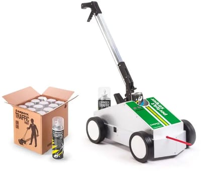 Ampere New Perfekt Striper lijnentrekker voor markeerverf | Met 12 bussen Traffic Paint markeerverf wit