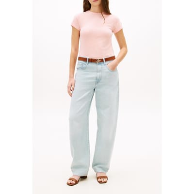 Tommy Hilfiger Co Slub Slim Ss Tee Soft Rose Taglia: S | Maglie Sportivi Outlet | Donna | Rosa