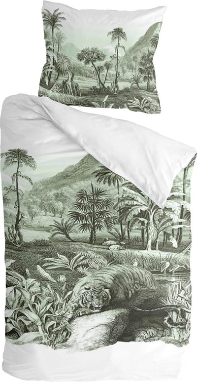 Byrklund Dekbedovertrek Go Tiger - 140x220 - 100% Katoen - Jade