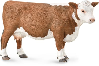 COLLECTA Figurine - Hereford Koe - (L) - Boerderijdieren - Handgeschilderd - Miniatuur