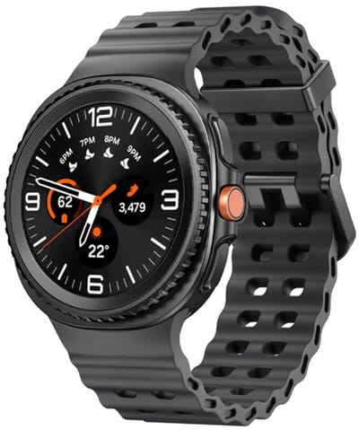 By Qubix - smartwatch bandje - Compatible Samsung bandje - Marine siliconen band - Donkergrijs - Geschikt voor Samsung Galaxy Watch 9 (40/44mm) - Watch 8 (40/44mm) - Watch 8 Classic (46mm)