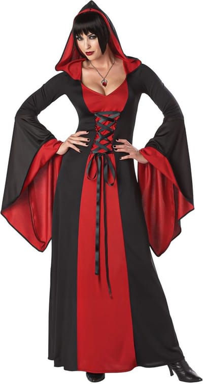 "Griezelig heksen kostuum met capuchon voor vrouwen  - Verkleedkleding - XL"