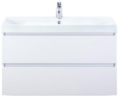 Maxx XL Badmeubelset 100 cm - Wit Hoogglans - Wastafel Just 1 Kraangat