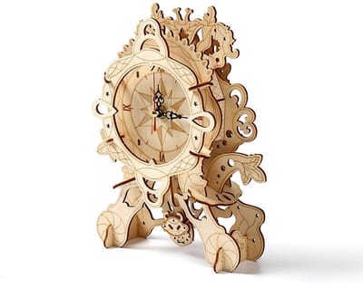 Pendule klok - 3D Puzzel met Handleiding - DIY - Miniatuur Modelbouw Hout Kinderen en Volwassenen - Houten bouwpakket - Assemblr