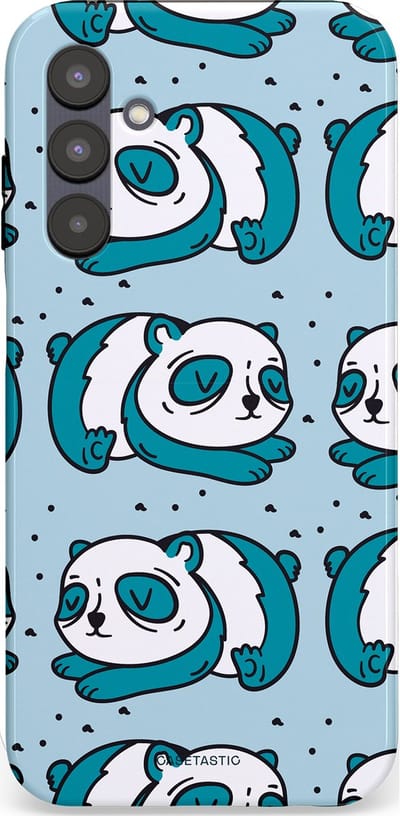 Casetastic hoesje geschikt voor Samsung Galaxy A25 - Dubbellaagse bescherming - Panda dromen - Fashion Case - Lichtgrijs Petrol Wit
