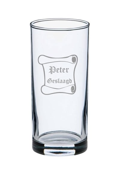 Gegraveerd longdrinkglas - longdrinkglas - geslaagd - geslaagd cadeau - diploma - afgestudeerd - Naam + Geslaagd - glas gravering - drinkglas graveren - gepersonaliseerd cadeau