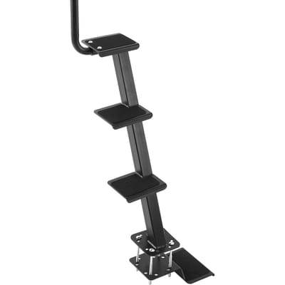 Boottrailer Stappen, 4-Staps, Robuuste Boottrailer Stappen met Handvat, Antislip Oppervlak, 3 Montagehoek Opties, Stalen Ladder voor 76,2 x 76,2/76,2 x