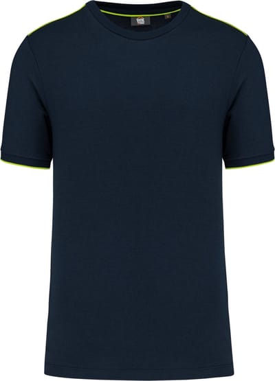 WK. Designed To Work T-shirt Day To Day korte mouwen WK3020 - Navy / Fluorescent Yellow - 3XL