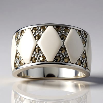 Cavill - Zilveren Marcasieten Ring - 925 Sterling Zilver - 24 Roemeense Marcasietstenen 0,31 ct - Vintage & Elegante Damesring - Pave Zetting