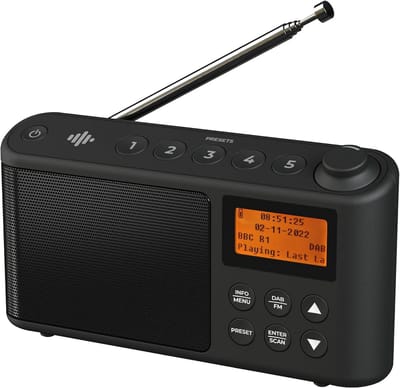 DAB+ en FM Radio - Draagbaar Digitaal Radiootje met Batterij en Netvoeding