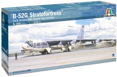 Italeri Modelbouwpakket Vliegtuigen - 1451 B-52G Stratofortress Early version with Hound Dog Missiles Plastic - 1:72 - Modelbouw