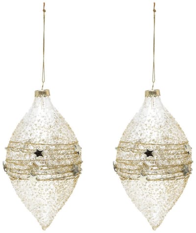 Kerstballen Christmas Planet 2225 (2 uds) Kristal Gouden