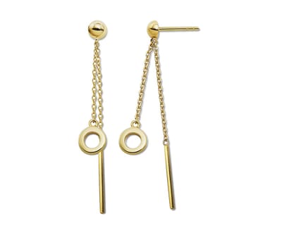 Jwls4u Earparty Oorhangers Circle Line Gold-Plated JE040G