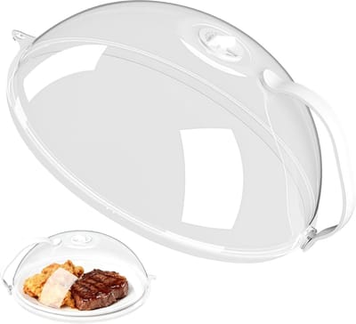 BPA-vrije magnetronafdekking met spatbescherming tot 200°C, 28 cm deksel voor magnetron, vaatwasserbestendig en gebruiksvriendelijk