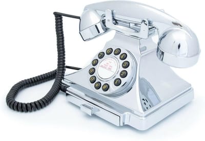 GPO 1929 Carrington retro klassieke telefoon in jaren ’20 design - met druktoetsen - notitieblok lade - chrome