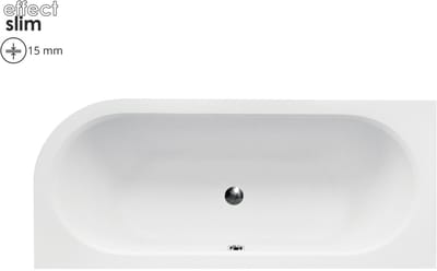 Badland AVITA SLIM hoekbad 150 x 75 cm links wit