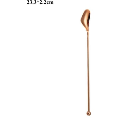 304 Roestvrij Staal Lange Steel Bar Lepel Dubbel Hoofd Barman Cocktail Swizzle Sticks Roerstaaf Stick Keuken Accessoires beige
