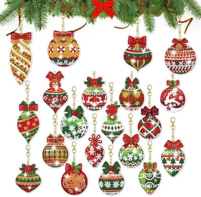 Dailygoody - Diamond Painting Kersthangers - 5D Diy - Feestelijke