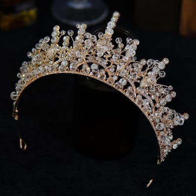 Nieuwe Kristallen Bruidshaaraccessoires High-End Prinses Trouwjurk Accessoires Verjaardagskroon Bruiloftskroon Kroon Tiara gray