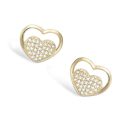 CHIVAL 18K Vergulde Oorbellen – Adora – Tijdloos, Elegant, Hypoallergeen, Luxe, Romantisch, Verfijnd, Hartje, Zirkonia, Cadeau voor Haar, Sieraad, Geschenkverpakking, Kerst