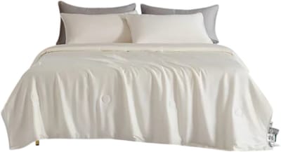 Hoogwaardige Koeldeken Zomer Quilt Lichtgewicht Dubbelzijdig Koud & Koelend Bed Deken voor Airconditioning en Slaapkamer - Wit - Maat 59X79 inch