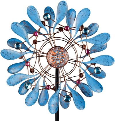 Windspinner Tuin - Draaiende Decoratie - Buiten Decoratie - Waterdicht Metaal - Groot Formaat - Blauw