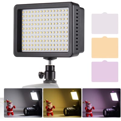 Pro LED Video Light Fotografie Lamp 5600K voor DSLR Camera Camcorder zwart