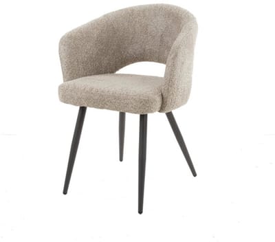 Eetkamerstoel Claire - Bouclé zandkleur | Meubelplaats - eetkamerstoelen set van 2