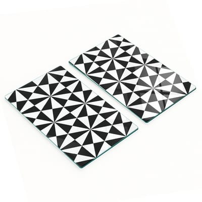 Duurzame en stijlvolle glazen borden met geometrisch patroon 2x30x52 cm