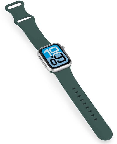 Bandje Geschikt voor Apple Watch 1, 2, 3, 4, 5, 6, 7, 8, 9, SE - 38/40/41 mm Siliconen Verstelbaar Polsband - Horloge Bandje - Donkergroen