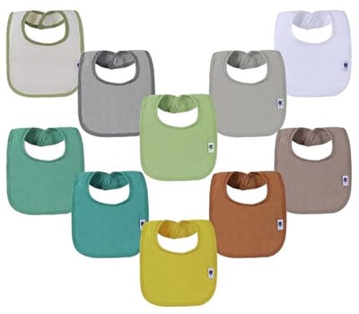 10 Stuks Waterdichte Katoenen Slabbetjes voor Baby's - Effen Blanco en Unisex