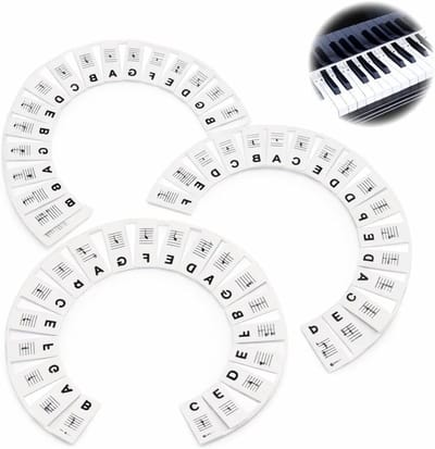 Piano Leerhulp - Toetsenbord Overlay - Muziek Leren - Zonder Lijm - 88 Toetsen - Zwart