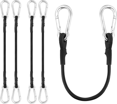 Elastiche Verstelbare Straps met Haken - Set van 6, 8 mm x 45 cm, Ideaal voor Fietsen, Motoren en Bagagebevestiging