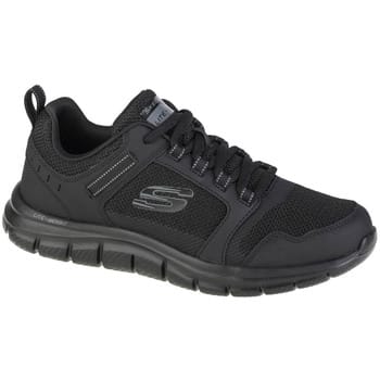 Skechers Track Knockhill Zwarte Leren Herensneakers