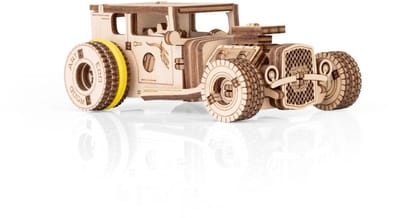 Eco Wood Art Modelbouwpakket Hot Rod - 3D Puzzel - Miniatuur Bouwpakket Volwassenen - DIY - Knutselen - Hout