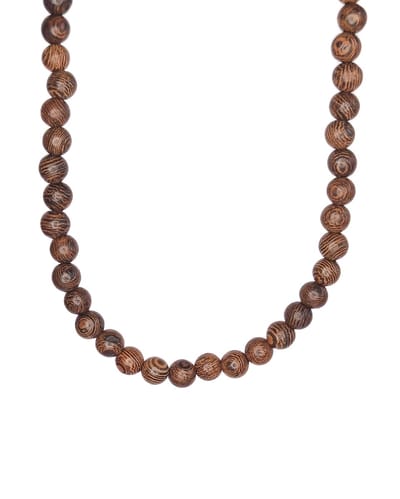 Ava & Imber | Ligna Ketting Wenge | Donkerbruine Houten Damesketting | Kralenketting 6mm Houten Wenge Kralen | Ketting in Cadeaudoosje