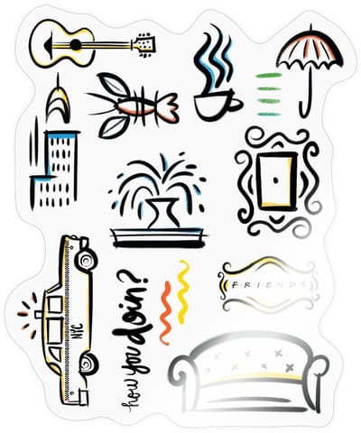 Friends Symbolen Sticker Maat S (max. 10 x 10cm)