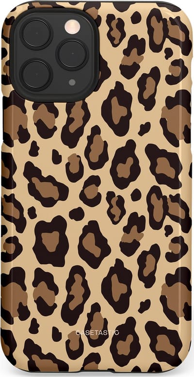 Casetastic hoesje geschikt voor Apple iPhone 11 Pro - Dubbellaagse bescherming - Wilde Panter - Fashion Case - Zwart Taupe Crème
